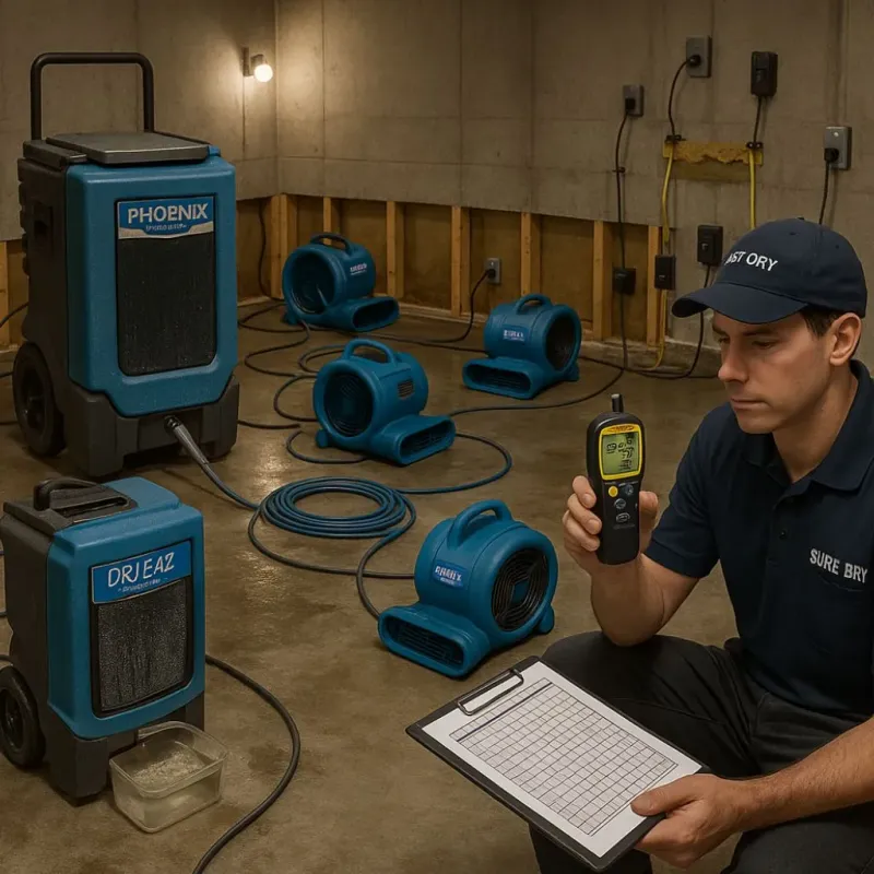 Structural Drying and Dehumidification process in Sonora, CA